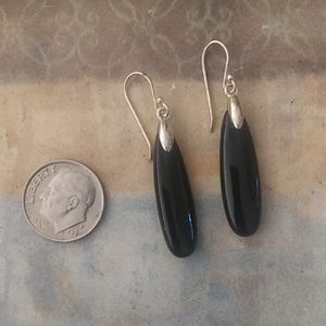 Sterling silver onyx earrings 925